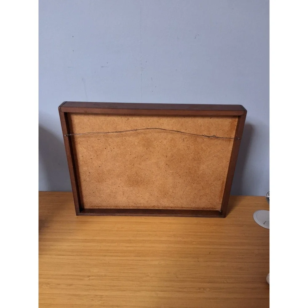 Vintage‎ Wooden Serving Tray Featuring Christmas Croos-Stitch Protected By Glass